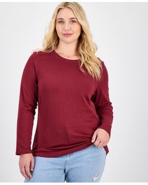 Aveto Plus Size Crewneck Top - Red