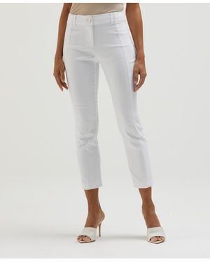 Rafaella Petite Satin Luxe Straight Leg Crop Pull On Pants - White