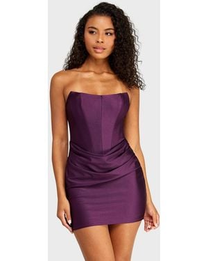 Alex & Sophia Strapless Dress - Purple