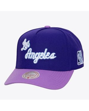 Mitchell & Ness Purple Los Angeles Lakers Hardwood Classics Legendary Away Pro-pinch Adjustable Hat