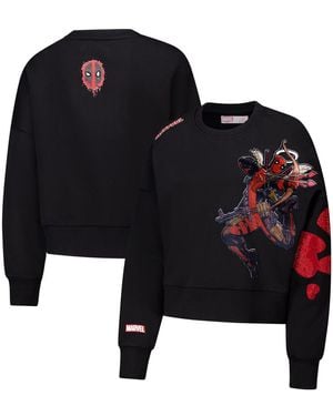 FREEZE MAX Deadpool Comic Panel Loose Fit Pullover Sweatshirt - Black