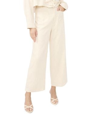SAM & JESS Wide-leg Ankle Length Pants - Natural