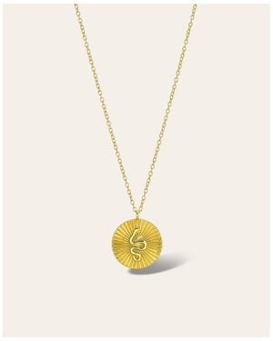 Zoe Lev Pleated Disc Snake Necklace - Metallic