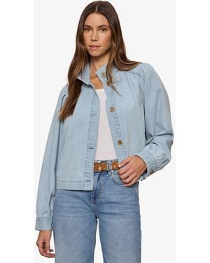 Sanctuary Blouson Denim Collared Jacket - Blue