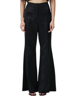 Pcfg Shiny Woven Flare-leg Pants - Black