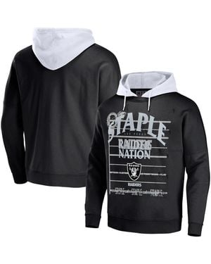NFL Properties Nfl X Staple Las Vegas Raiders Oversized Gridiron Vintage-like Wash Pullover Hoodie - Black