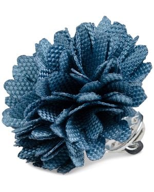 Con.struct Con.struct Ceremony Satin Checkerboard Flower Lapel Pin - Blue