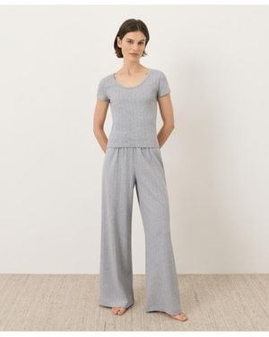 Pact Organic Cotton Pointelle Scoop Neck Tee - White