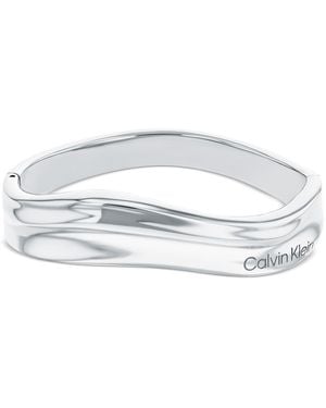 Calvin Klein Stainless Steel Logo Structural Bangle Bracelet - White