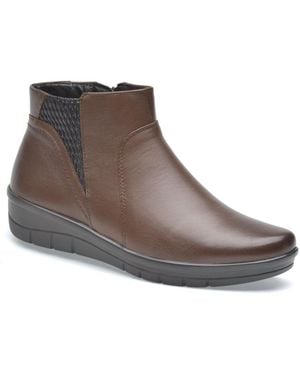Pazstor Premium Comfort Leather Boots Dora By - Brown