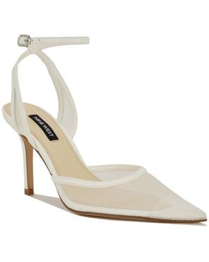 Nine West Gullia Mesh Ankle Strap Dress Pumps - White