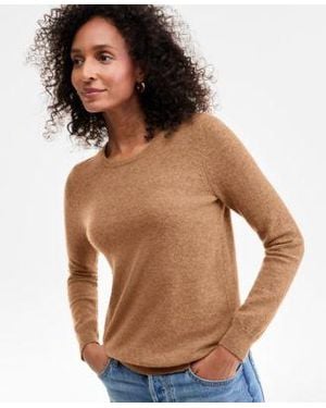 Charter Club Long Sleeve 100 Cashmere Crewneck Sweater Pxs Xxl Macys Exclusive - Brown