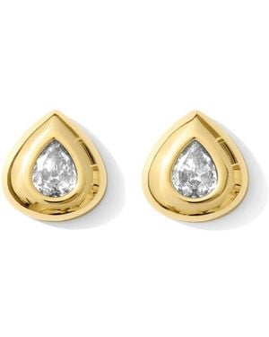 ALV Jewels Gold Finish Drop Crystal Studs Earrings - Metallic