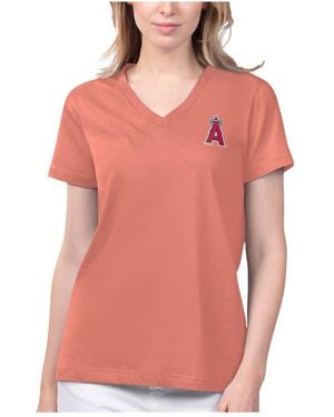 Margaritaville Los Angeles Angels Game Time V-neck T-shirt - Pink