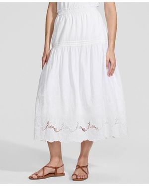 Lands' End Voile Eyelet Maxi Skirt - White