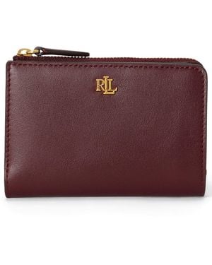 Ralph Lauren Smooth Leather Small Bifold Wallet - Purple