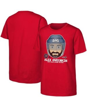 Outerstuff Big Boys And Girls Alexander Ovechkin Washington Capitals Nhl All-time Leading Goal Scorer Emoji T-shirt - Red