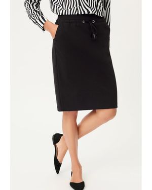 Olsen Ponte Roma Knit Skirt - Black