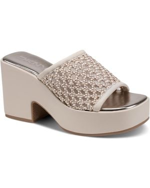 DKNY Multan Platform Dress Sandals - White