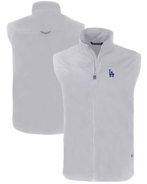 Cutter & Buck Los Angeles Dodgers Charter Eco Full-zip Vest - Gray