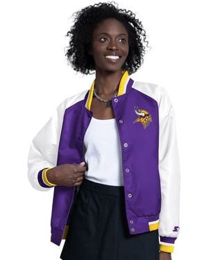 Starter Purple/white Minnesota Vikings Raglan Blitz Full-snap Varsity Jacket