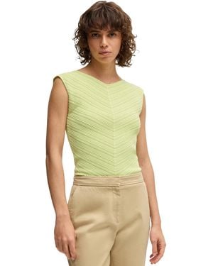 BOSS Boss By Knitted Structure V-neck Top - Green
