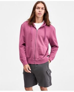 Sun & Stone Sun + Stone Explore Graphic Zipper Hooded Sweatshirt - Red