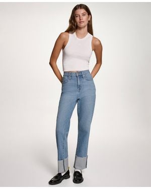 DKNY High-rise Classic Cuffed Straight-leg Jeans - Blue