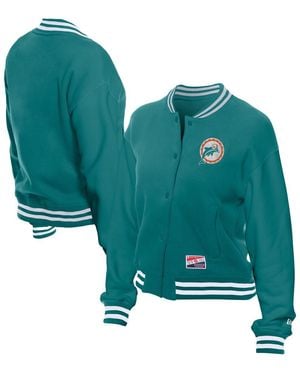 KTZ Miami Dolphins Throwback Fleece Full-snap Jacket - Green
