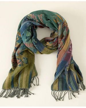 Uncommon Goods Botanical Rainbow Reversible Wrap - Green