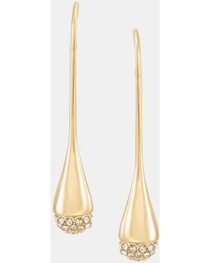 DKNY Gold-tone Pave Beaded Threader Earrings - White