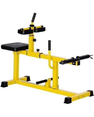 Soozier Adjustable Seated Calf Raise Machine Leg Press Machine Strength Training Gym Equipment - Yellow