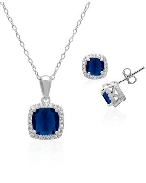 Macy's 2-piece Set Lab Grown White Opal (2 Ct. T.w. - Blue