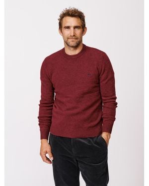 aubi Phillips Lambswool Crew Neck Sweater - Red