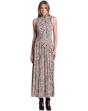 Avec Les Filles Sleeveless Mock Neck Maxi Dress - White