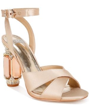 Rag & Co Tribeca Crystal And Diamante Embellished Fantasy Heel Sandals - Natural