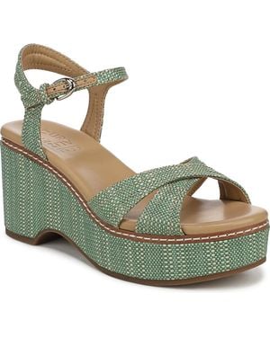 Naturalizer Dovie Strappy Wedge Heel Sandals - Green