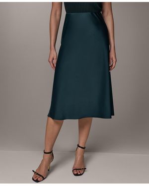 Donna Karan Bias A-line Midi Skirt - Blue