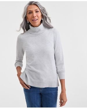 Style & Co. Long-sleeve Turtleneck Sweater - Gray