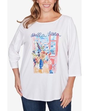 Ruby Rd. Plus Size Bella Vista Embellished Knit Top - Gray