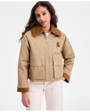Barbour Nora Oversized-collar Utility Jacket - Natural