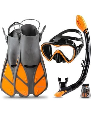 Seavenger Aviator Snorkeling Set: Single Window Mask - Orange