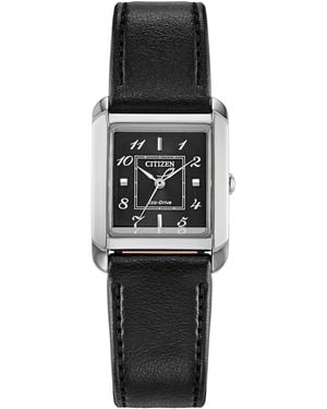 Citizen Eco-drive Bianca Apple Material Strap Watch 28mm - Black