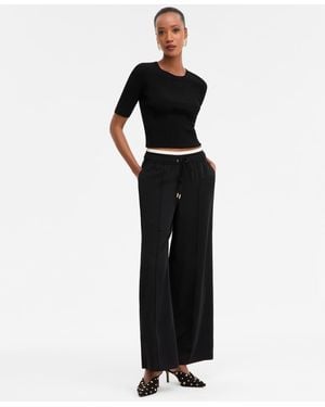 INC International Concepts High-rise Wide-leg Pants - Black