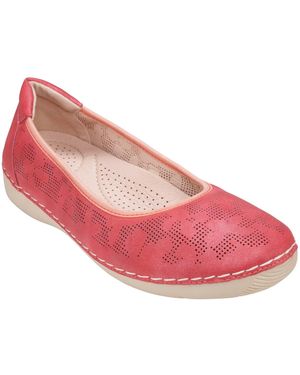Gc Shoes Kiana Perforated Round Toe Flats - Pink