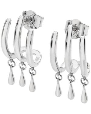 Lucy Quartermaine Waterfall 3 Hoop Stud - Metallic