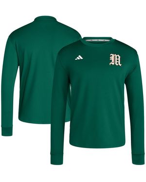 adidas Â Miami Hurricanes Dugout Pullover Sweatshirt - Green