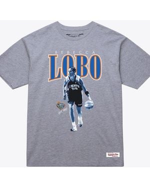 Mitchell & Ness And Rebecca Lobo New York Liberty Player Boyfriend Court Origins T-shirt - Blue