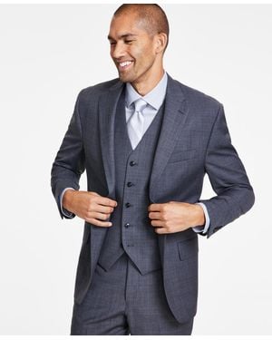 Michael Kors Classic-fit Wool-blend Stretch Solid Suit Jacket - Blue
