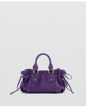 Mango Leather Handbag - Purple